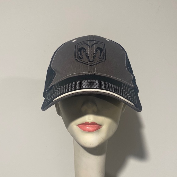 NWOT RAM truck hat grey black white embroidered adjustable back strap - Picture 1 of 8
